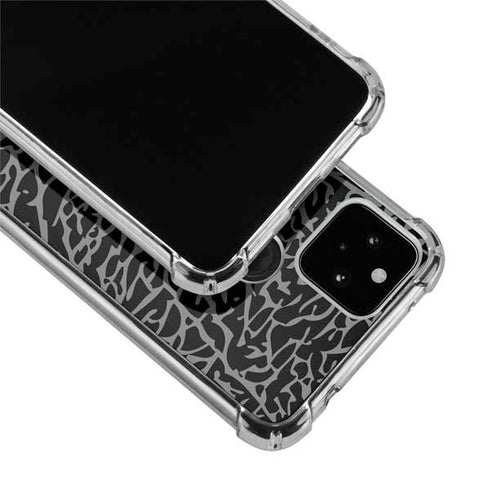 Elephant Print Black Google Pixel 5 Clear Case